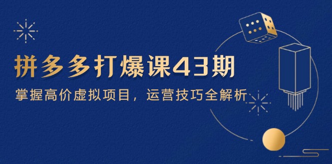 拼多多打爆课第 43 期，掌握高价虚拟项目，运营技巧全解析（15节）