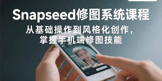 Snapseed修图系统课程：从基础操作到风格化创作，掌握手机端修图技能