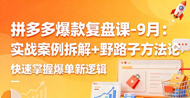 拼多多爆款复盘课：实战案例拆解+野路子方法论，快速掌握爆单新逻辑