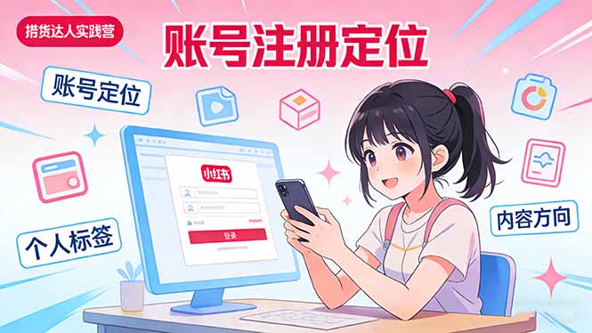 小红书带货达人实战营：账号注册定位、内容创作、选品策略、带货技巧、流量运营等