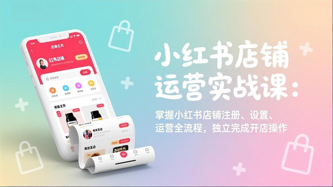小红书店铺运营实战课：掌握小红书店铺注册、设置、运营全流程，独立完成开店操作