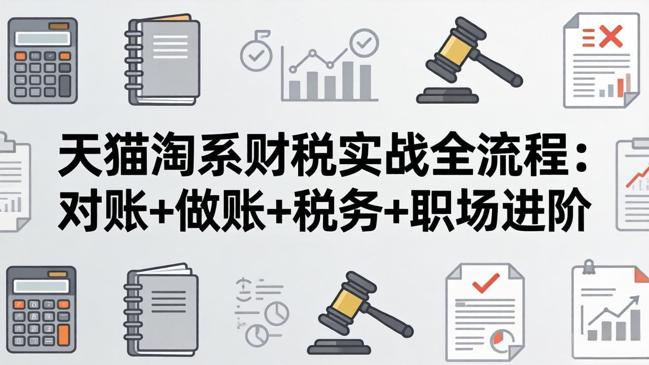 天猫淘系财税实战全流程：对账+做账+税务+职场进阶，手把手吃透平台财税每一环