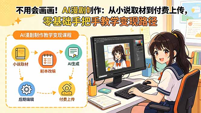 不用会画画！AI漫剧制作：从小说取材到付费上传，零基础手把手教学变现路径（更新）
