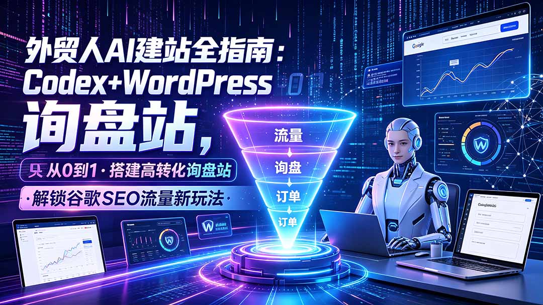 外贸人AI建站全指南：Codex+WordPress从0到1·搭建高转化询盘站·解锁谷歌SEO流量新玩法