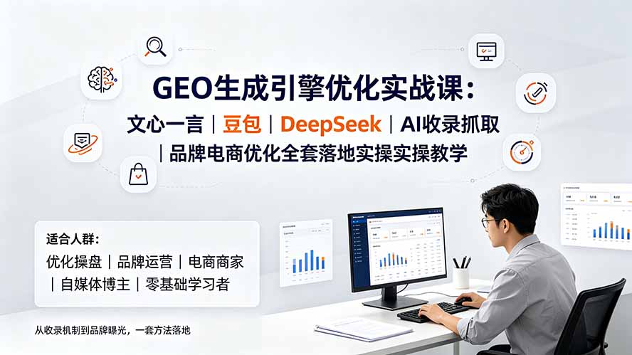 GEO生成引擎优化实战课：文心一言｜豆包｜DeepSeek｜AI收录抓取｜品牌电商优化全套落地实操教学